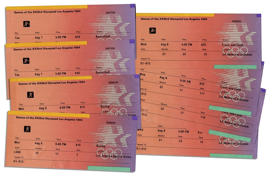 Collection of 1984 Summer Olympic Tickets