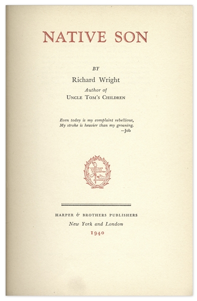 Richard Wright Signed Copy of ''Native Son''