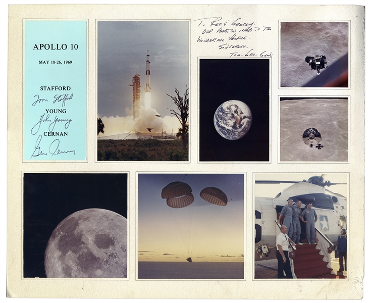 Apollo 10 Crew-Signed Poster -- Signed by Tom Stafford, John Young & Gene Cernan -- From the Red Skelton Estate