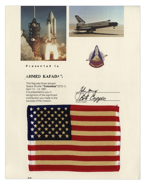 Space-Flown U.S. Flag From the Columbia STS-1 Mission