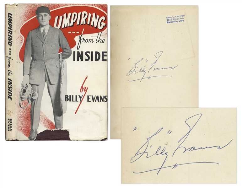 1947 Billy Evans Signed Book ''Umpiring From the Inside'' -- Uninscribed