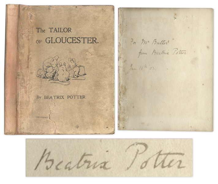 Beatrix Potter Signed 1902 First Edition, First Impression of ''The Tailor of Gloucester'' -- Very Rare