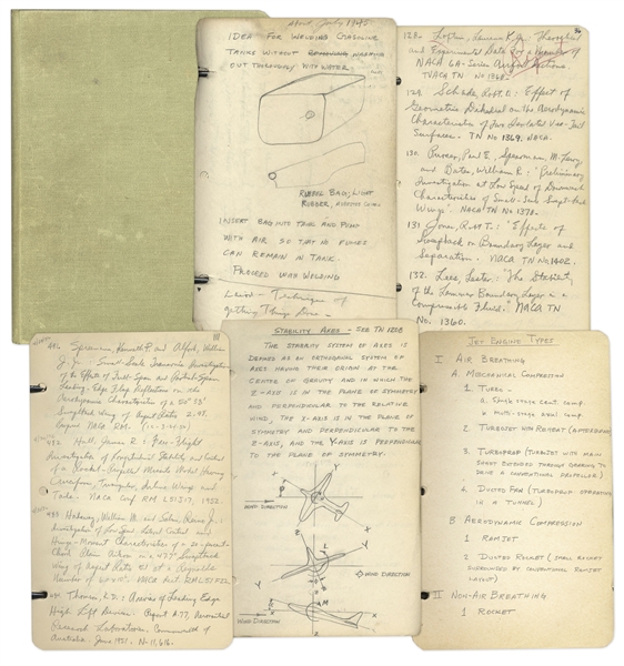 Scientific Diary by William Shockley, the Nobel-Prize Winning Physicist & Inventor, Called the Father of Silicon Valley -- Manuscript Diary With Notes on Aeronautics & Ideas for Inventions
