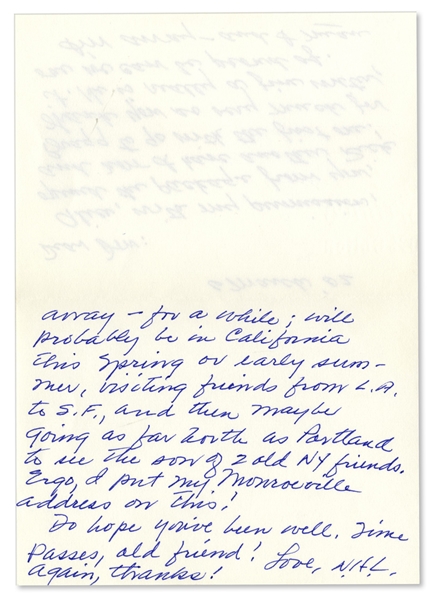 Novelist Harper Lee Autograph Letter Signed -- With Mention of Alabama Writer Rick Bragg & Lee's Summer Travel Plans