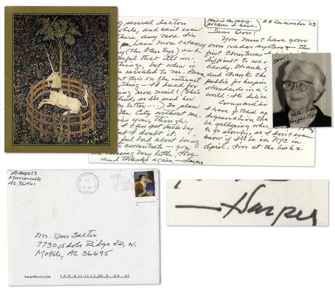 Harper Lee Autograph Letter Signed -- ''...Please don't put this on the internet or anything -- I'd dread for it to bring more mail!...'' -- Also Includes a Signed Photo of Lee