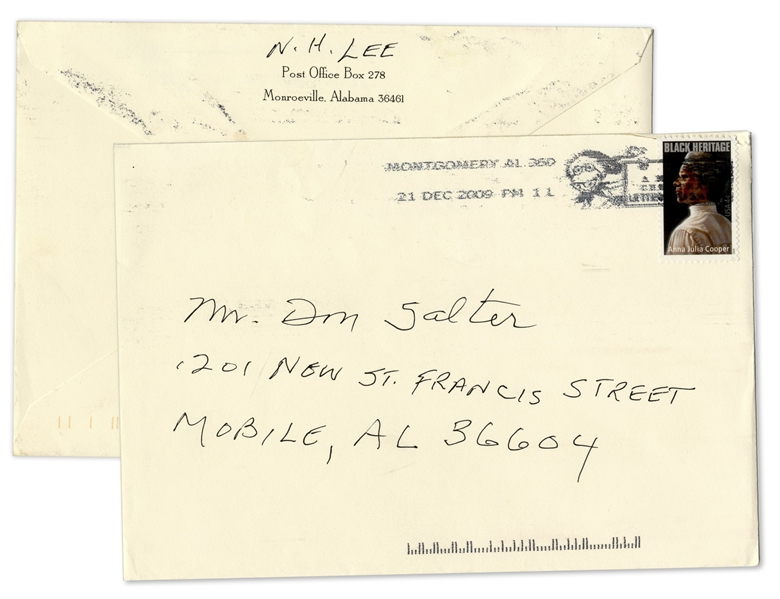 Harper Lee Autograph Letter Signed & Signed Envelope -- ''...Santa Claus arrived today!...Merry Christmas, and may the new year bring you an abundance of good things!...''