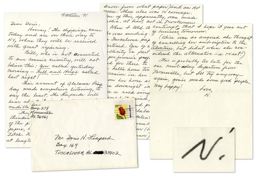 Harper Lee Autograph Letter Signed, Expressing Her Anger at The Montgomery Advertiser -- ...was downright insulting...