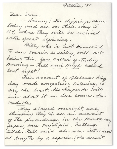 Harper Lee Autograph Letter Signed, Expressing Her Anger at The ''Montgomery Advertiser'' -- ''...was downright insulting...''