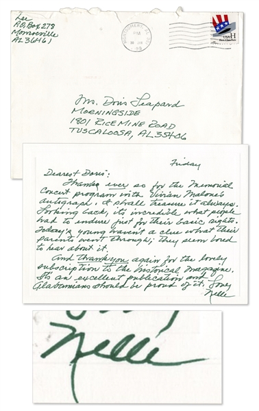 Harper Lee Autograph Letter Signed on Black Students at University of Alabama -- ''...it's incredible what people had to endure just for their basic rights. Today's young haven't a clue...''