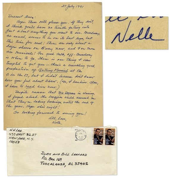 Harper Lee Autograph Letter Signed, With Lengthy Critique on Broadway -- ...Broadway, as usual, seems to be on its last legs... -- Lee Also Mentions George Bernard Shaw & Various Plays