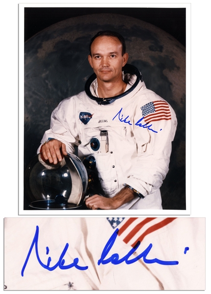 Apollo 11 Astronaut Michael Collins Signed 8'' x 10'' Glossy Photo -- ''Mike Collins'' -- Fine