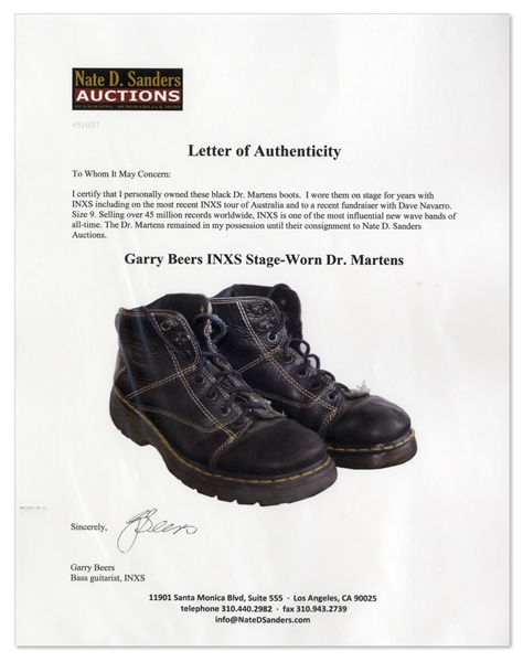 Garry Beers of INXS Stage-Worn Dr. Martens -- With LOA From Garry Beers