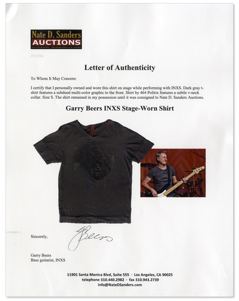 INXS Garry Beers Stage-Worn Shirt -- With LOA From Garry Beers