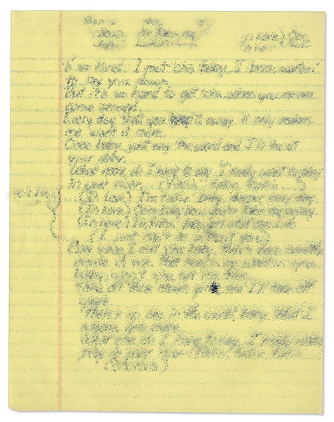 Prince ''In Love'' Handwritten Lyrics