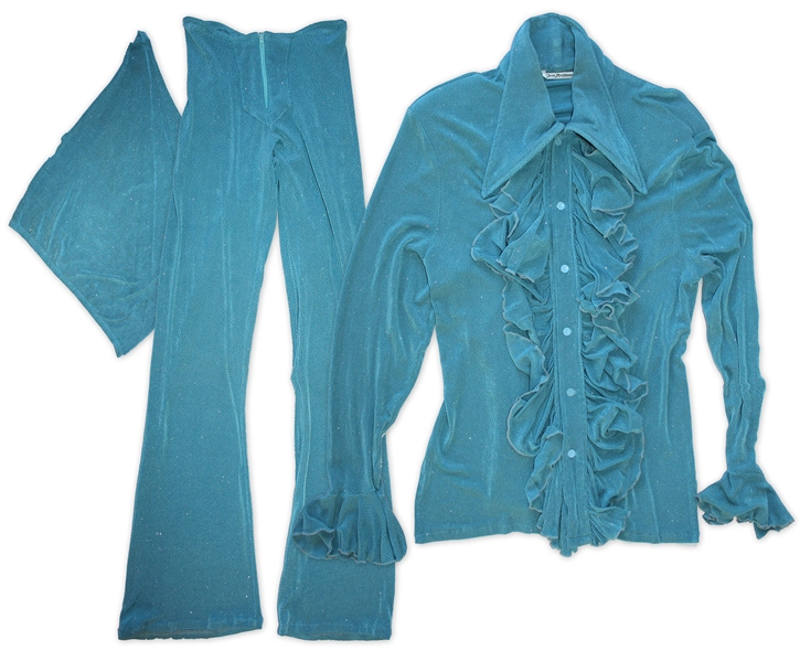 Prince Worn Turquoise 3-Piece Outfit -- His Signature Outfit in His Favorite Style -- Worn During His Press Conference in 1998 in Marbella, Spain