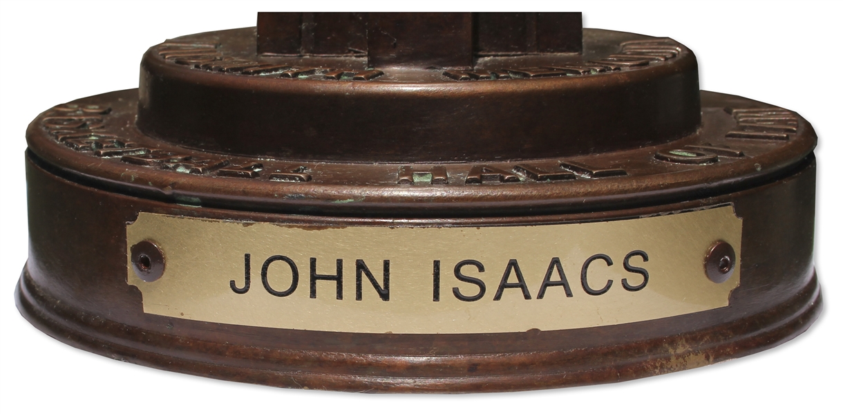 John Isaacs' Basketball Hall of Fame Trophy -- Isaacs Won the First Ever World Professional Basketball Tournament in 1939