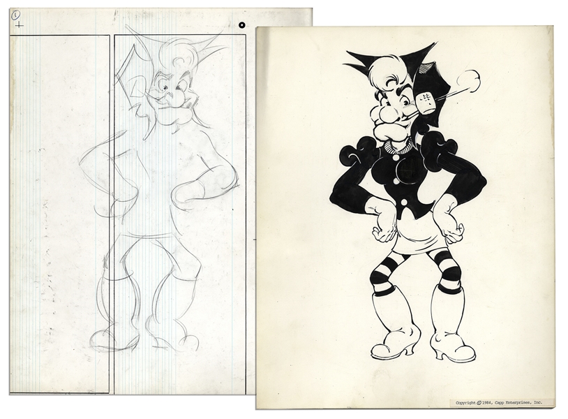 Al Capp Drawing of ''Li'l Abner'' Favorite Mammy Yokum -- Large Art Measures 11.5'' x 14.5''