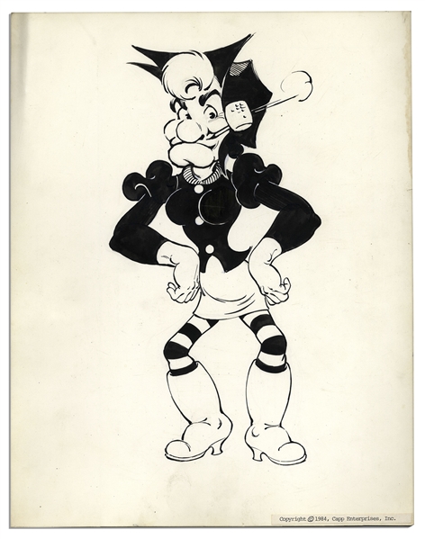 Al Capp Drawing of ''Li'l Abner'' Favorite Mammy Yokum -- Large Art Measures 11.5'' x 14.5''