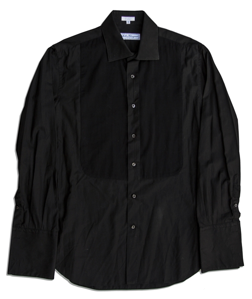 Dennis Hopper Owned Black Tuxedo Shirt by Ferragamo