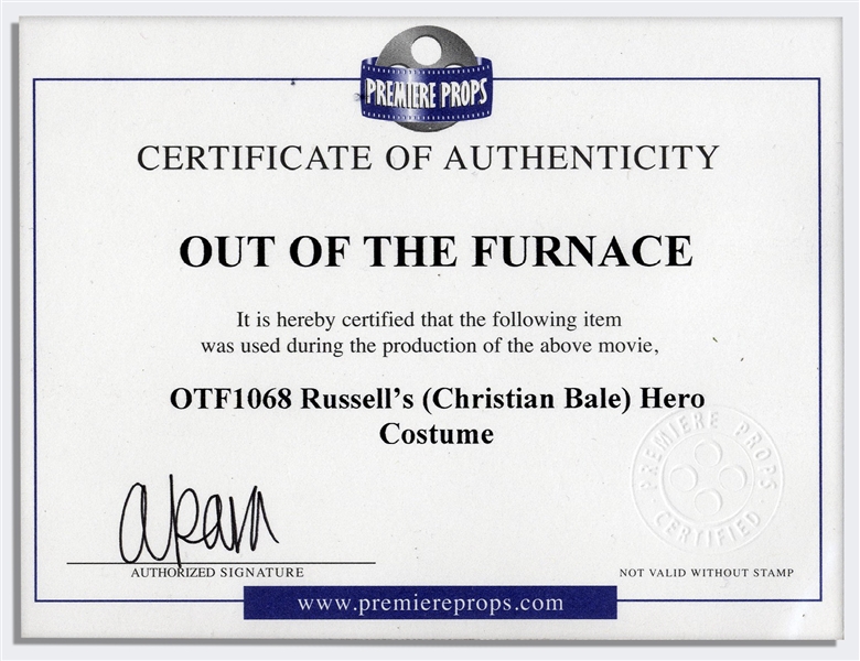 Christian Bale Screen-Worn ''Hero'' Costume From ''Out of the Furnace''