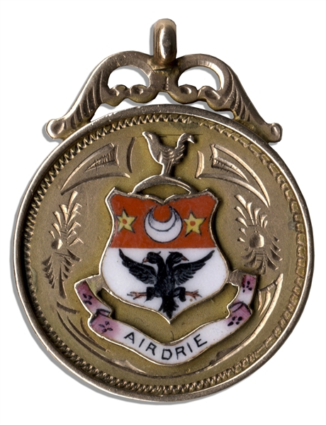Gold Medal Won by Airdrie Football Club's Star Player, Hughie Gallacher -- Won in the 1921-22 Season in the 2nd XI Scottish Cup Tournament
