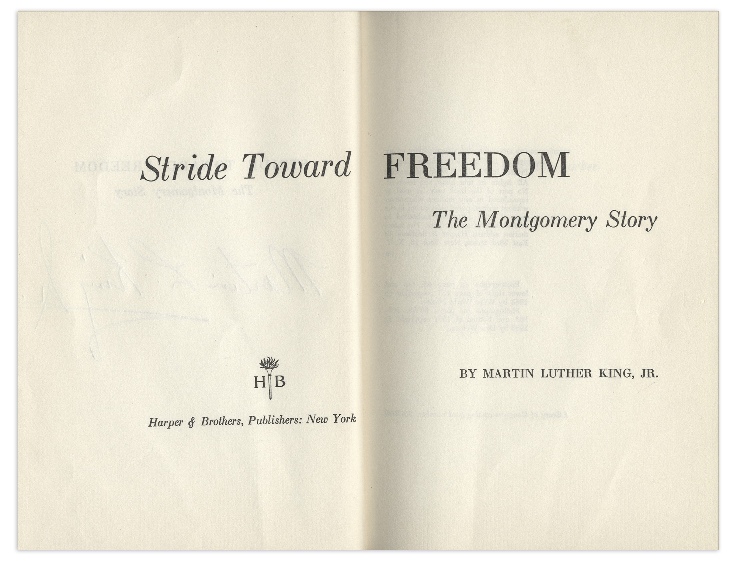 Lot Detail - Martin Luther King, Jr. Signed First Edition of ''Stride Toward Freedom ...