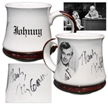 Johnny Carson Signed Mug Used on His Desk During The Tonight Show -- Previously Owned by Carsons Personal Correspondent Who Worked on the Show for 10 Years