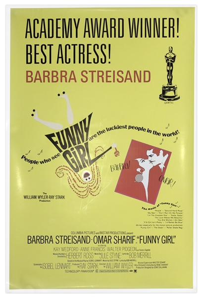 Academy Awards Poster for 1968 Film ''Funny Girl'' -- The Film That Made Her a Movie Star