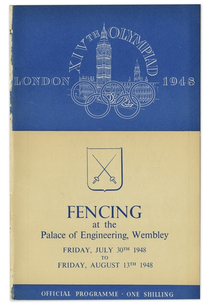 1948 London Summer Olympics Fencing Program