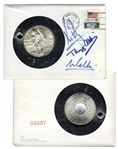 Apollo 11 Cover Signed by Neil Armstrong, Buzz Aldrin & Michael Collins -- With Man on the Moon Silver Medal & With COA From Steve Zarelli
