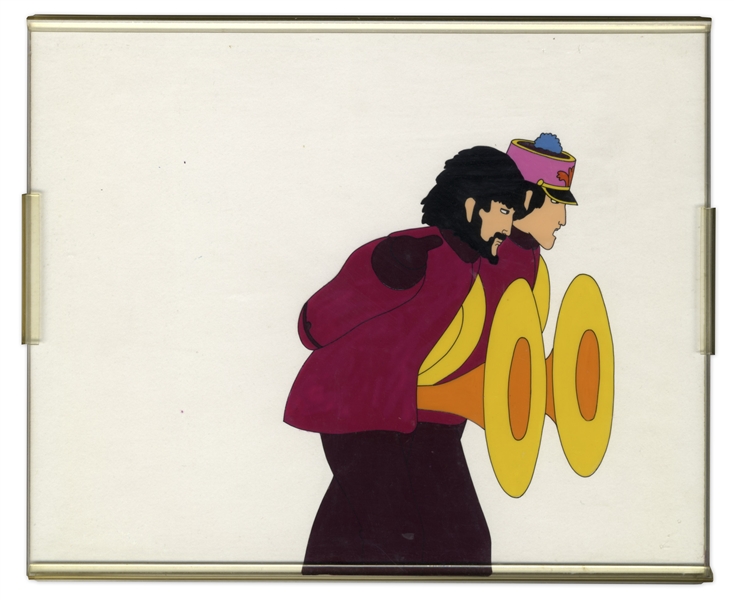 The Beatles ''Yellow Submarine'' Hand Painted Movie Cel Featuring George Harrison -- From the Sam Simon Estate