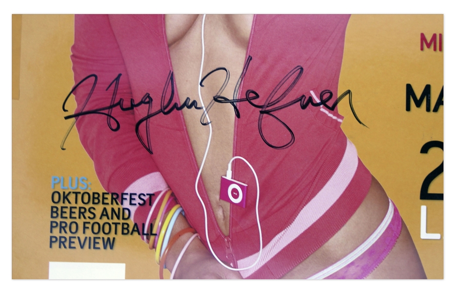 Hugh Hefner Signed ''Playboy'' Proof Copy -- October 2007 Issue Featuring Girls of the SEC