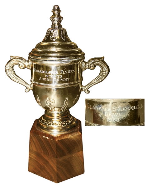 Rare Clarence Campbell Bowl Trophy Issued to Andre Dupont of The Philadelphia Flyers in 1974-75