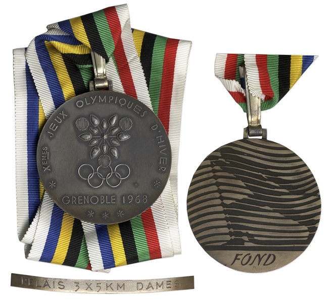 Silver Olympic Medal From the 1968 Winter Olympics, Held in Grenoble, France