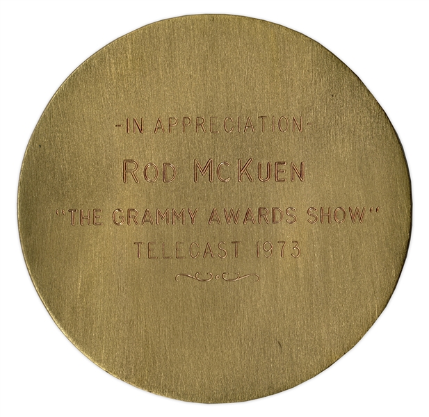 Grammy Medallion -- Awarded to 1960's Songwriter Rod McKuen