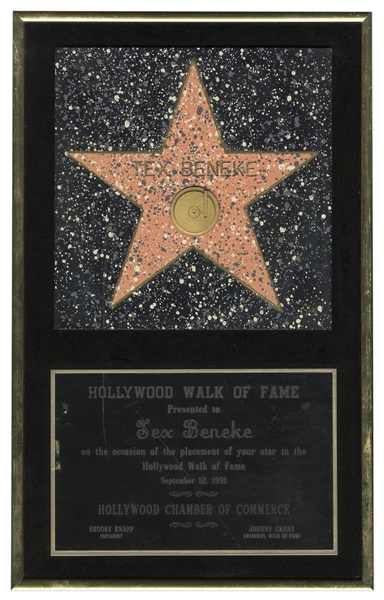 Tex Beneke's Hollywood Walk of Fame Plaque
