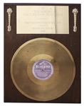 Tex Beneke Commemorative Gold Record for Chattanooga Choo Choo -- First Record to Ever Sell One Million Copies