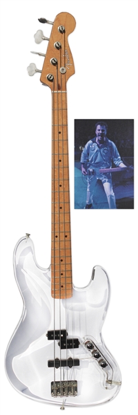 INXS Extremely Rare Custom-Made Fender Guitar With Plexiglas Body -- Used by Bassist Garry Beers Live During ''X'' Tour in 1990s -- With LOA From Garry Beers