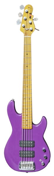 INXS Custom-Made Purple Bass Guitar Used on Studio Album Recordings for ''X'' -- With LOA From Bassist Garry Beers