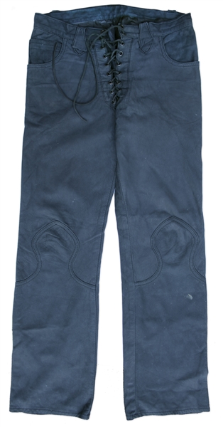 Garry Beers of INXS Stage-Worn Blue Leather Pants -- With LOA From Garry Beers