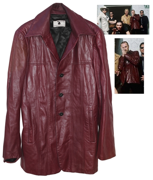 Garry Beers of INXS Stage-Worn Red Leather Jacket -- Worn During ''X'' Tour in '91-'92 -- With LOA From Garry Beers