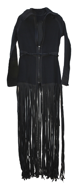 Lady Gaga Black-Fringed Dress Worn During 2014 Fashion Shoot for Yahoo Style -- With LOA & Photo From Designer