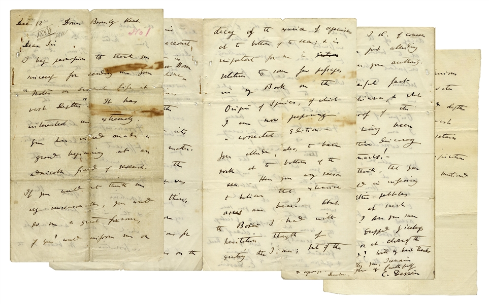 Important Charles Darwin Autograph Letter Signed From 1860 -- Darwin Writes in Detail About His Famous Book: ''...the Origin of Species, of which I am now preparing a corrected edition...''