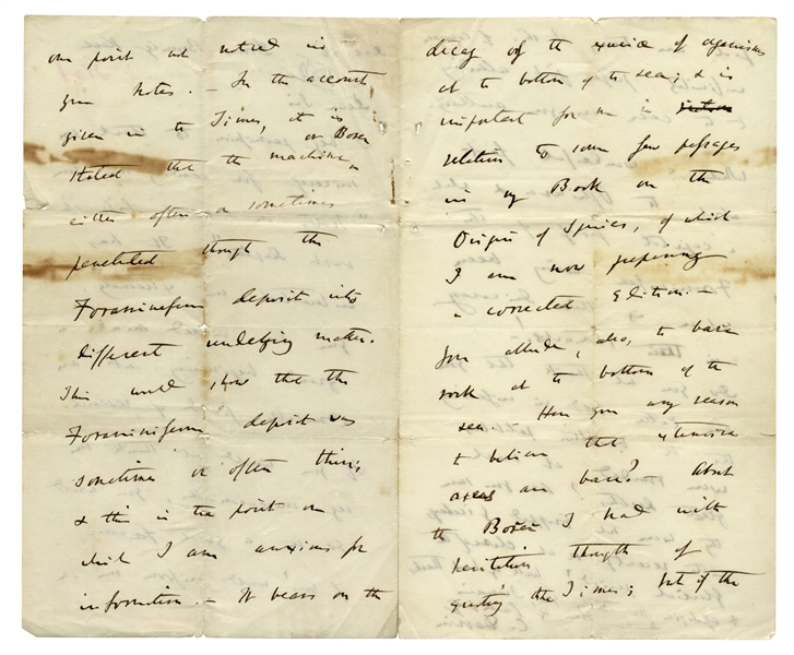 Important Charles Darwin Autograph Letter Signed From 1860 -- Darwin Writes in Detail About His Famous Book: ''...the Origin of Species, of which I am now preparing a corrected edition...''