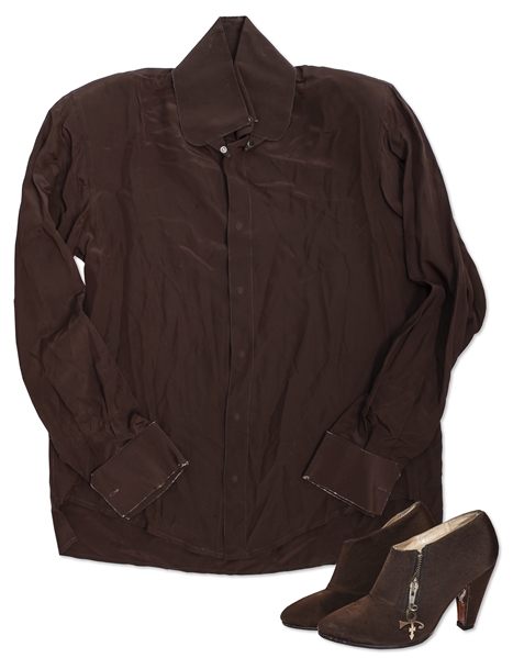 Prince Worn Chocolate Brown Shirt & Shoes With His Love Symbol