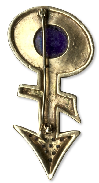 Prince Worn Diamond & Amethyst Pin -- In the Shape of His Love Symbol