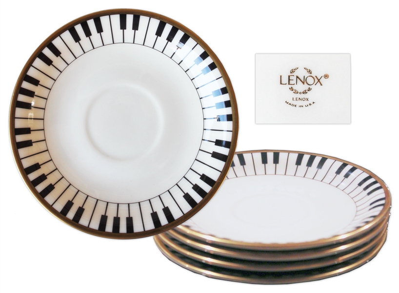 5 Piece Set of China From Prince's Wedding -- Featuring Piano Keys Design