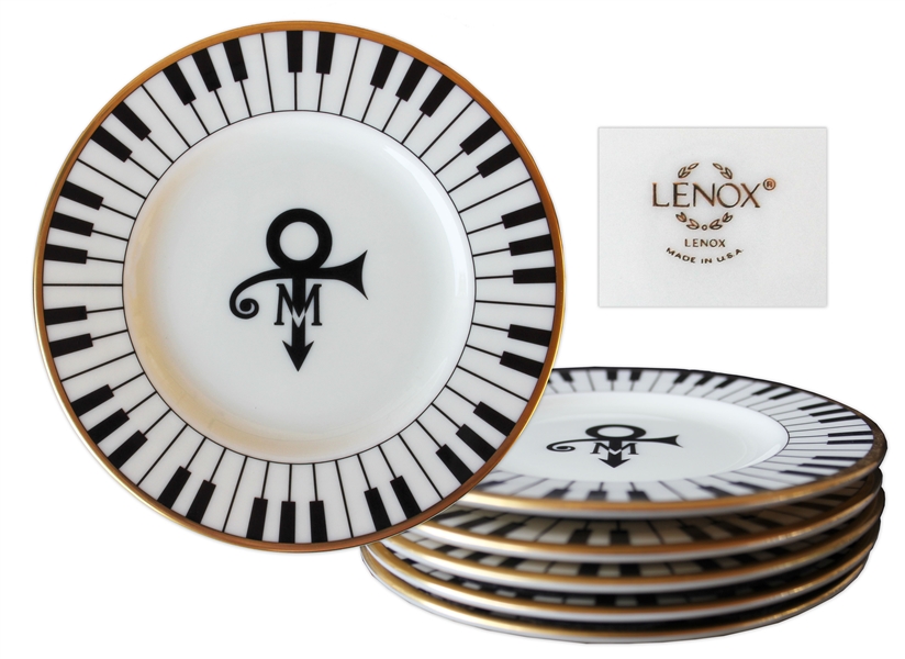 6 Piece Set of China From Prince's Wedding -- Featuring Prince's Love Symbol