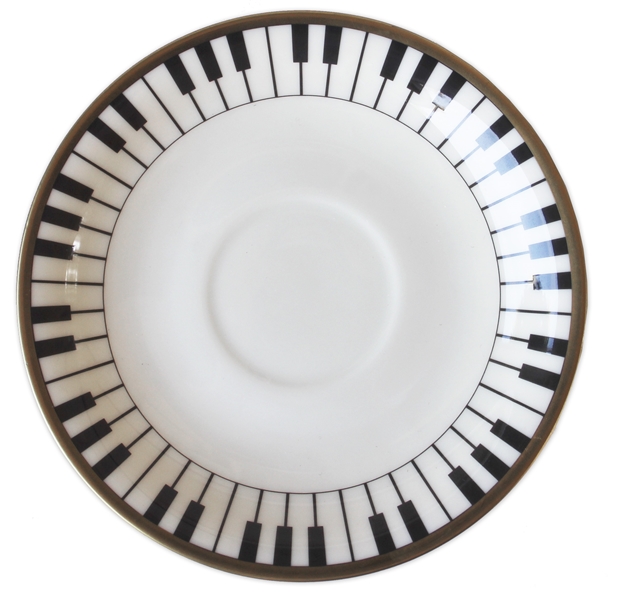 China From Prince's Wedding -- Saucer Featuring Piano Keys Design