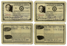 Lot of 2 Redd Foxx Department of Defense Signed ID Cards -- Noncombatants Certificate of Identity
